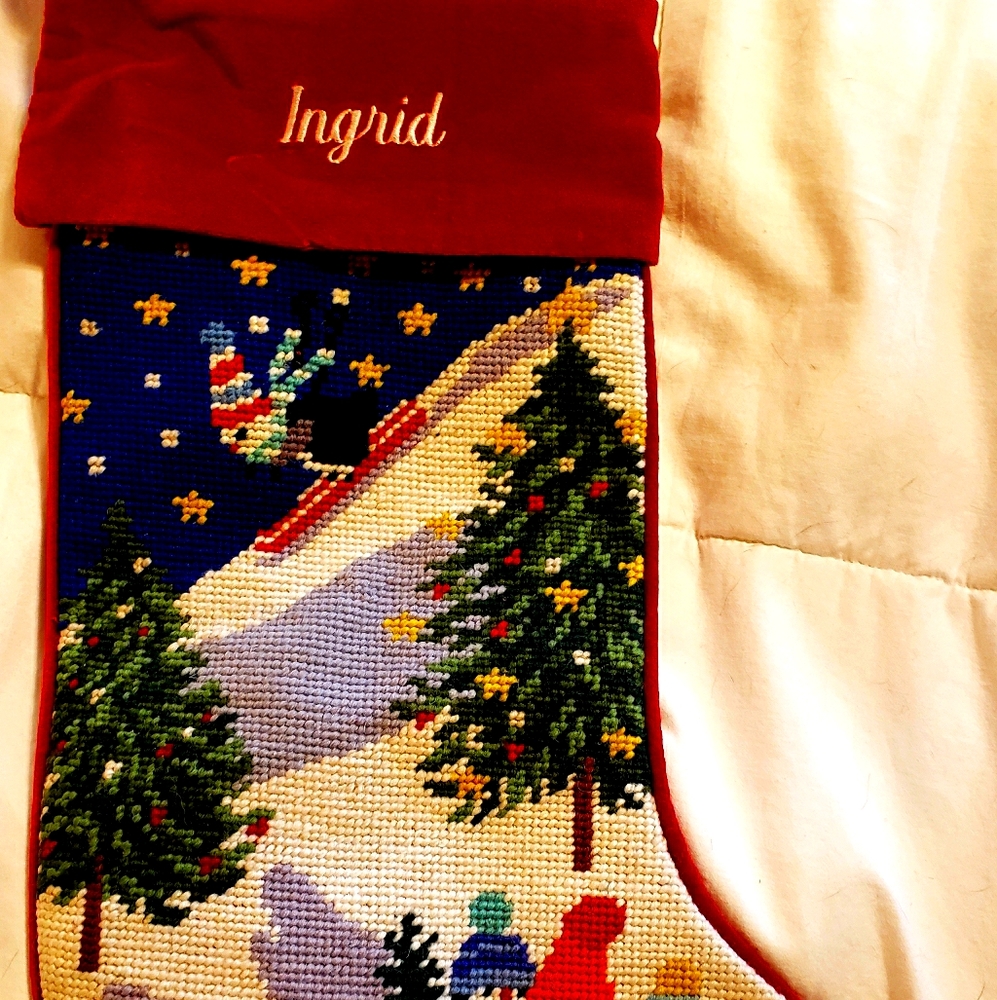 Brand new NEVER used Momogrammed INGRID stocking